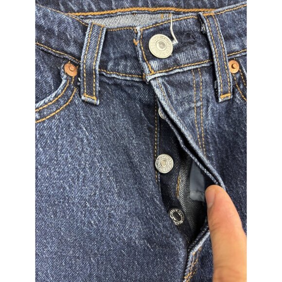 Levis Wedgie Straight Jeans Womens 27 Blue Denim High Rise Ankle Button Fly - Picture 3 of 11